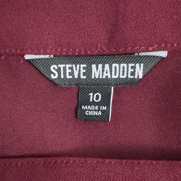 Steve Madden - Burgundy Cameron Miniskirt with off center side slit     … - Picture 10 of 11